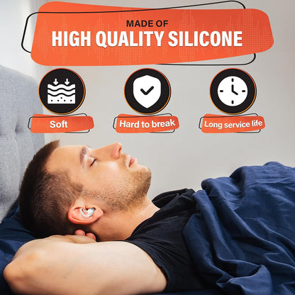 Reusable White Ear Plugs for Sleeping, Reduce 40 dB, Noise Canceling