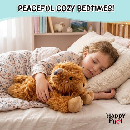 Bunny Microwavable & Weighted Stuffed Animals - 1.5 Lbs Unscented Heating Pad for Period Cramps Pain Relief and Anxiety, Cute Bunny Plush Toys Gifts for Women Girls Adults and Kids by Happy Fuel