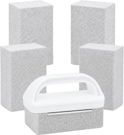 Heavy Duty Grill Cleaning Brick with Handle, Durable Griddle Pumice Stone Cleaning Blocks Removing Stains for Flat Top, Oven, Stove, BBQ Grates, Cookware (3)