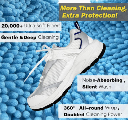 Shoe Washing Machine Bag,Laundry Shoe Bag for Washer and Dryer,Reusable Shoe Cleaning Bag for Sneakers,Tennis Shoes,With Self-locking Zipper, Microfiber Inside,Include Shoe Bag (Pro Grey - 1 Pack)