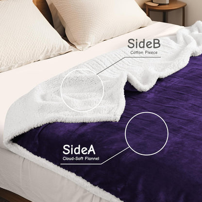 Soypipo Electric Heated Throw Blanket 50"x60", Faux Fur Plush with 4 Heat Settings & 2/4/8/10H Auto Shut-Off, Overheat Protection, Machine Washable, for Office & Chair, Dark Grey