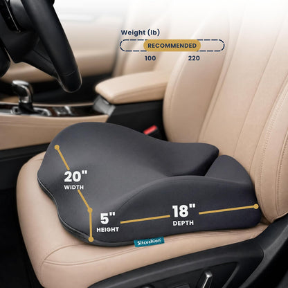 Car Seat Cushion for Driving, Sciatica Pain Relief Car Pillow and Seat Pad
