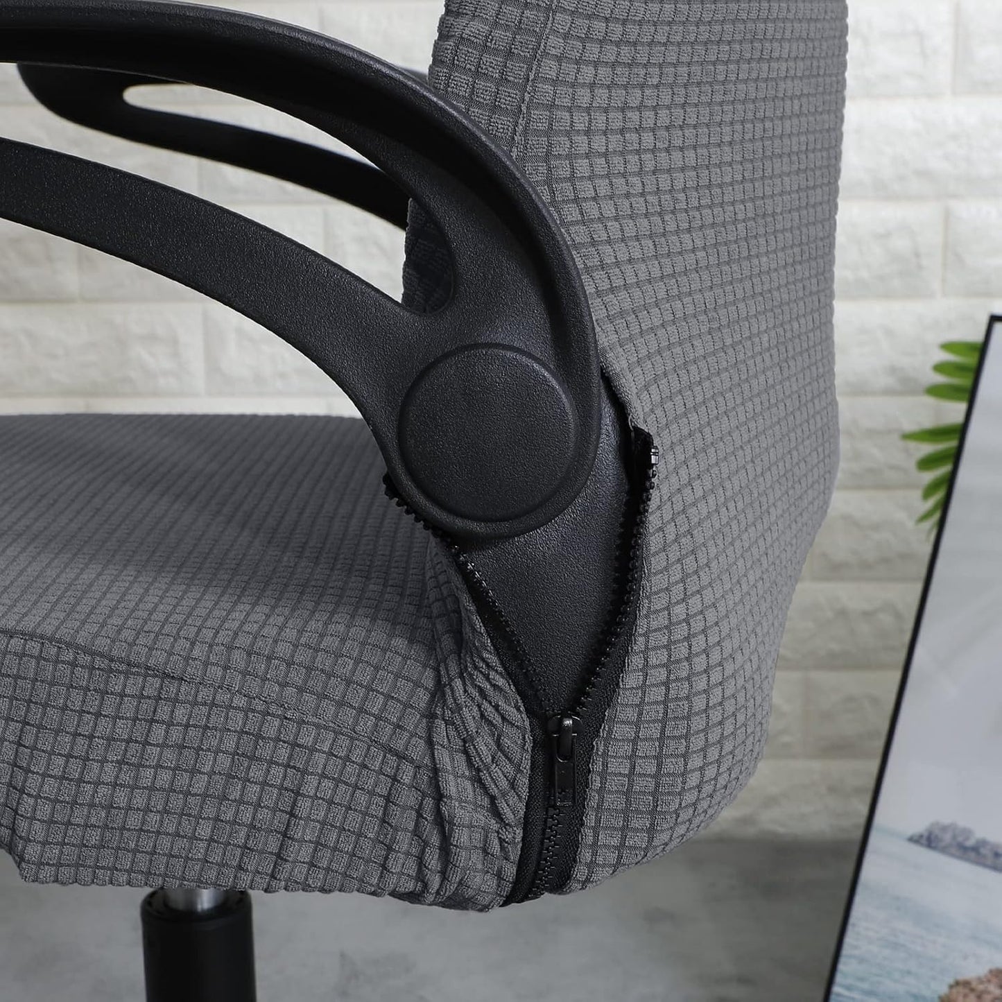 FORCHEER Office Chair Armrest Cover with Zipper 15inch Stretchable Water Resistant Computer Office Chair Arm Rest Slipcover for Desk Chairs Arm 2Pack-Army Green