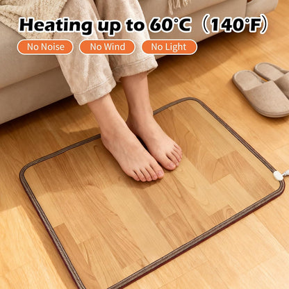Large Heated Floor Mat, Under Desk Foot Warmer, 10 Temp Levels & Auto Shut Off Timer, Energy-Saving, Waterproof, for Office, Home, Study Play Room 120V 120W 18.5x26.4 inch NM