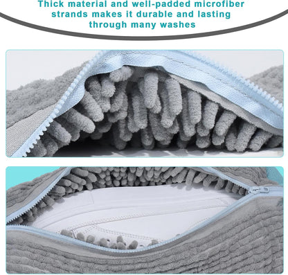 2PCS Shoe Washing Machine Bag With Zipper,Heavy Duty Shoe Washing Bag,Grey | sneaker washing machine bag,sneaker bag for washing machine,laundry shoe bag for washing machine,tennis shoes washing bag
