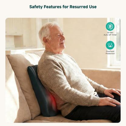 Snailax Back Massager with Heat,Shiatsu Massage Seat Cushion,8 Flexible Nodes Massage for Full Back Massage Chair Pad,Chair Massager for Office,Home Use