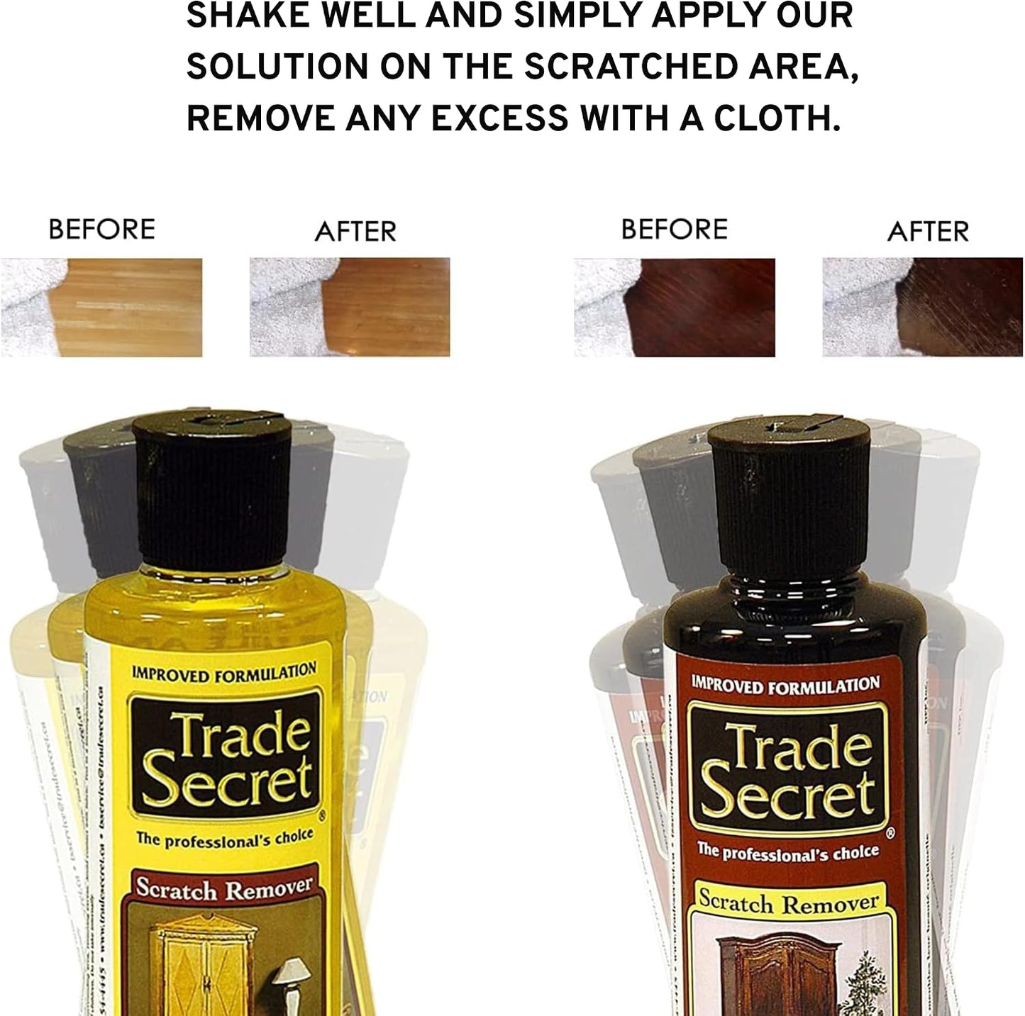 Trade Secret Scratch Concealer for Dark Wood Furniture & Floors – Dark Brown Shade Stain Covers Nicks, Scuffs, Dog & Cat Scratches, Minor Defects – Real Wood Only