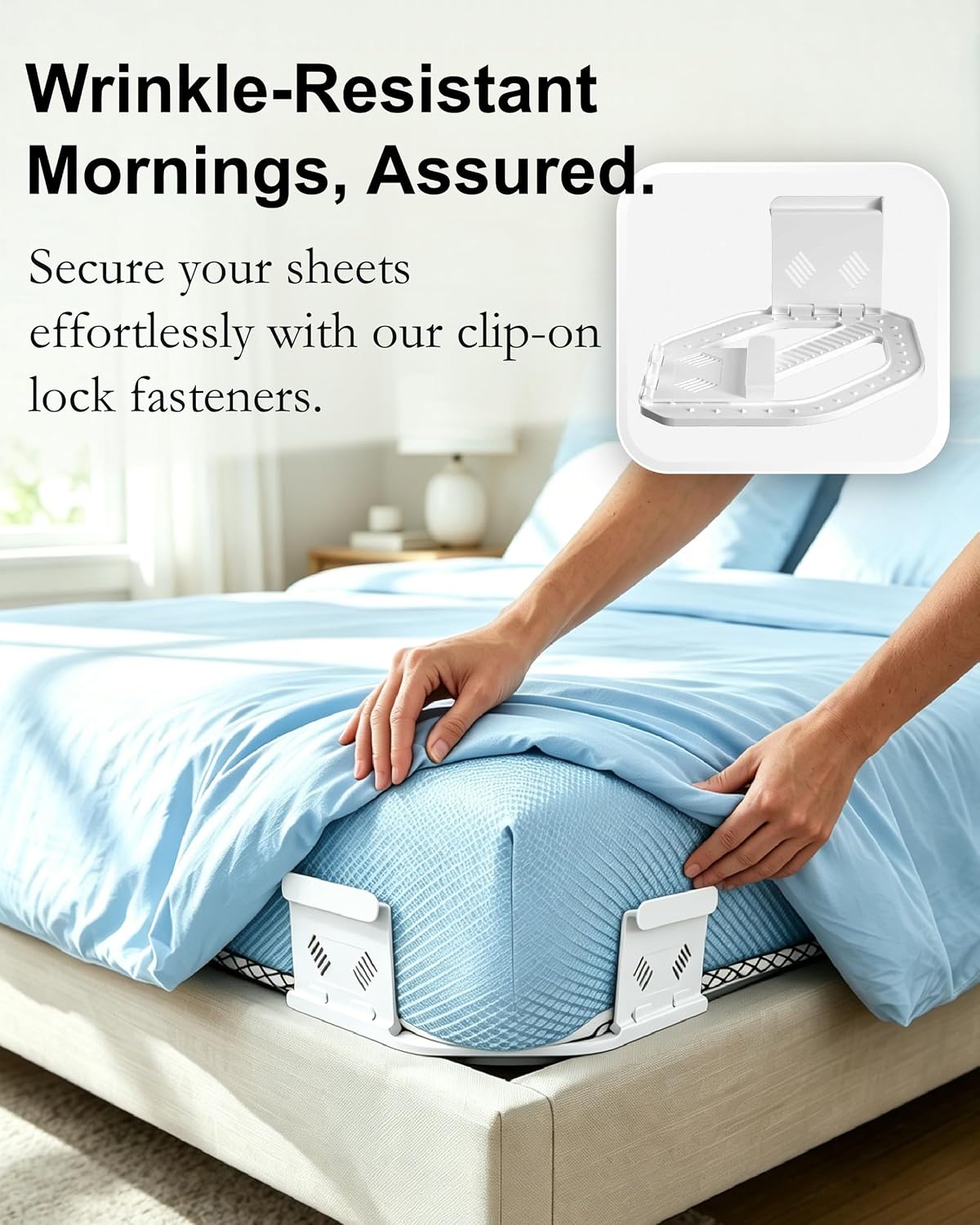 Bed Sheet Grippers 4pc Upgrade for Corners,NonSlip Heavy Duty Sheet Holders