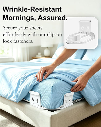 Bed Sheet Grippers 4pc Upgrade for Corners,NonSlip Heavy Duty Sheet Holders
