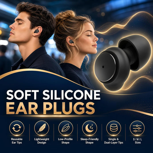 Sleep Ear Plugs, Silicone Ear Plugs for Sleeping, Reusable