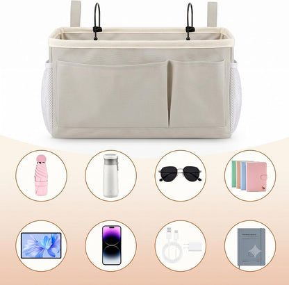 Fab totes Bedside Caddy for Dorm Bed, Bedside Storage Bag Hanging Organizer