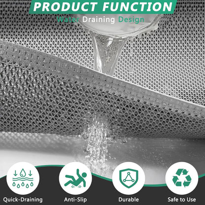 WochiTV Non Slip Drainage Mats PVC Pool Floor Mat 0.23'' Thick Outdoor Indoor Parking Space Mat for Bathroom Garage Basement Backyard Commercial Kitchen 3x16.6Ft