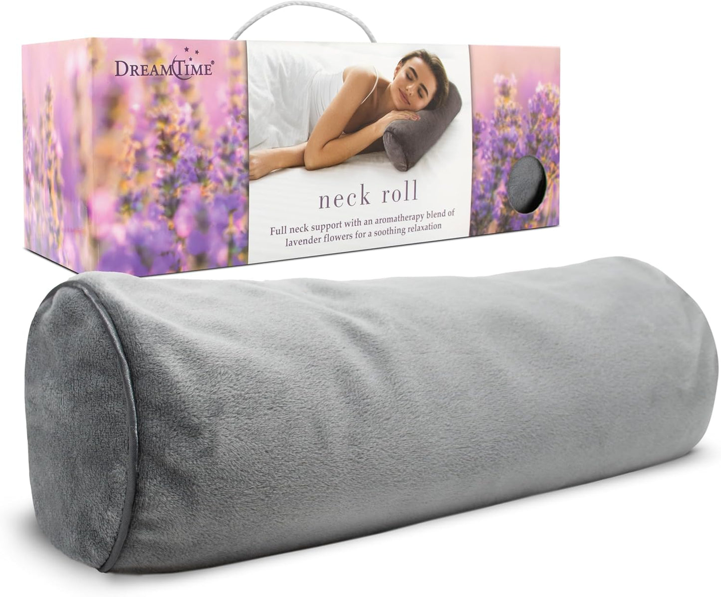 DreamTime Spa Comforts Microwaveable Hot or Cold Neck Shoulder Wrap with Aromatherapy, Lavender and Peppermint Herbal Stress Relief, Green/Brown, Blue Affirmations Print | Microwaveable Heating Pad for Shoulders and Neck, Freeze to Soothe Pain, Soft