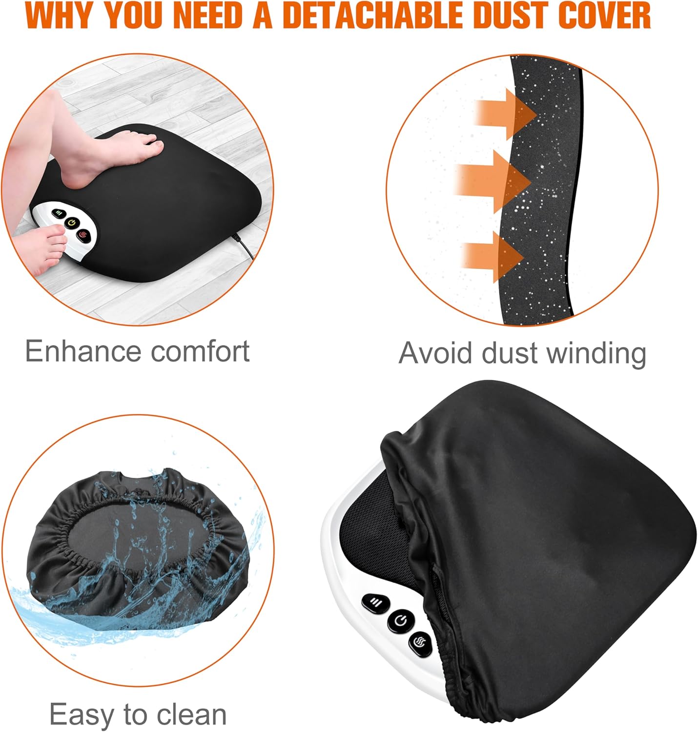 Snailax 2-in-1 Shiatsu Foot and Back Massager with Heat - Kneading Foot Warmer, Electric Feet Massage, Massagers for Back,Leg, Gift for Women Men