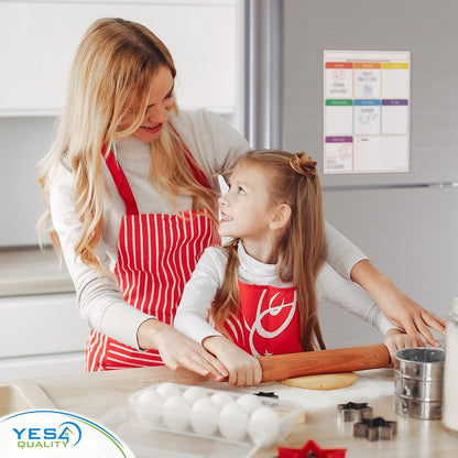 Magnetic Dry Erase Calendar 16x12 for Fridge with 3 Markers & Eraser | Strong magnetic dry erase calendar keeps schedules, meals and family plans organised on your fridge.