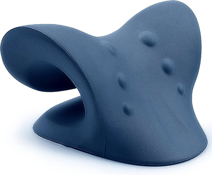 RESTCLOUD Neck and Shoulder Relaxer, Cervical Traction Device for TMJ Pain Relief and Cervical Spine Alignment, Chiropractic Pillow, Neck Stretcher (Dark Blue)