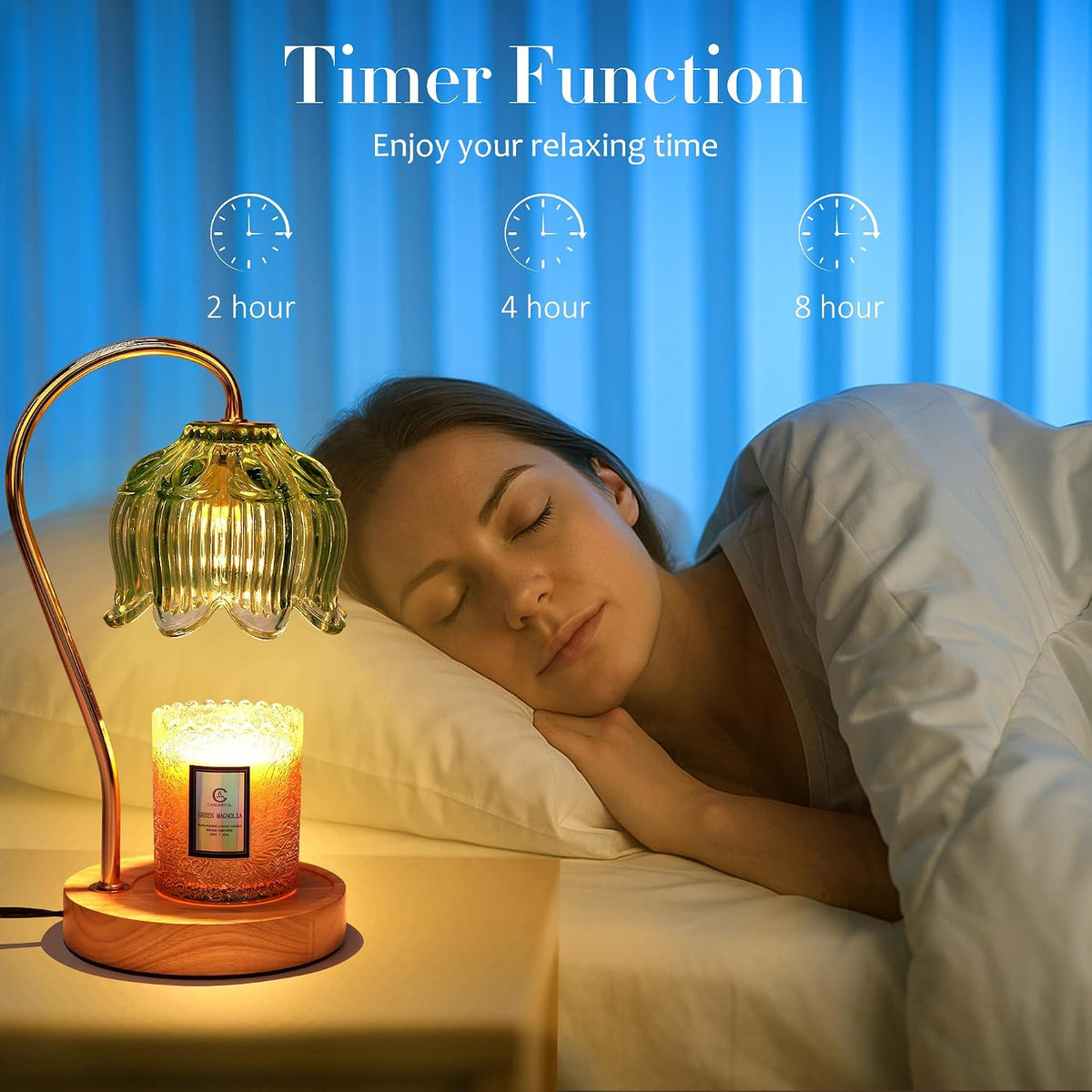 Flower Candle Warmer Lamp with Timer & Dimmer