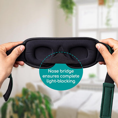 Medi Grade Sleep Mask Cotton Eye Mask with 3D Memory Foam for Sleeping | Blackout eye mask for sleeping with soft cotton, 3D sleep mask design, ear plugs and storage bag for travel and rest
