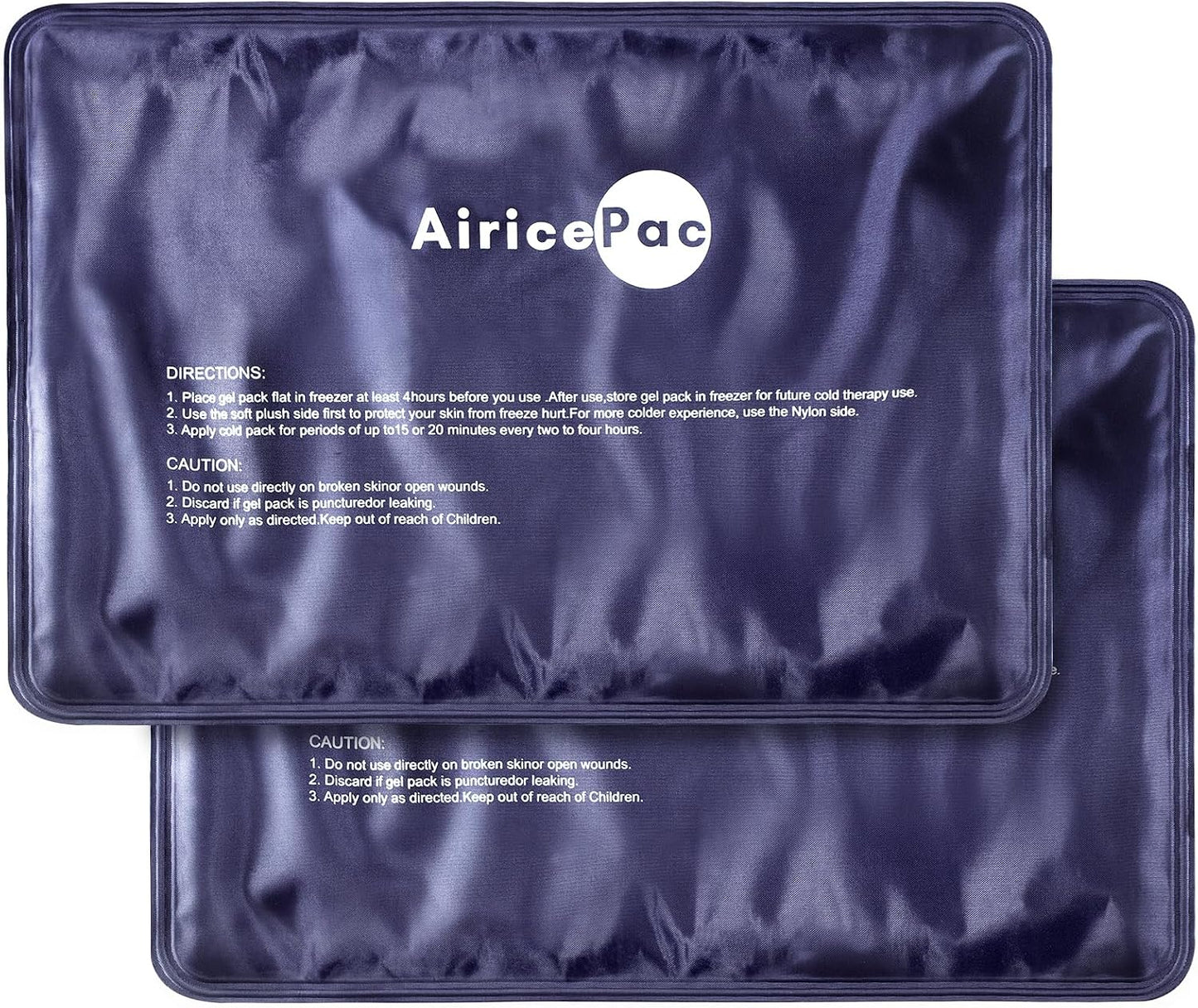 AiricePac Extra Large Gel Flexible Back Ice Packs for Injuries Reusable, 11”x 20” Cold Pack Wrap for Knee Leg Neck Shoulder Hip Back Pain Relief, Cold Compress Therapy for Swelling, Bruises, Surgery
