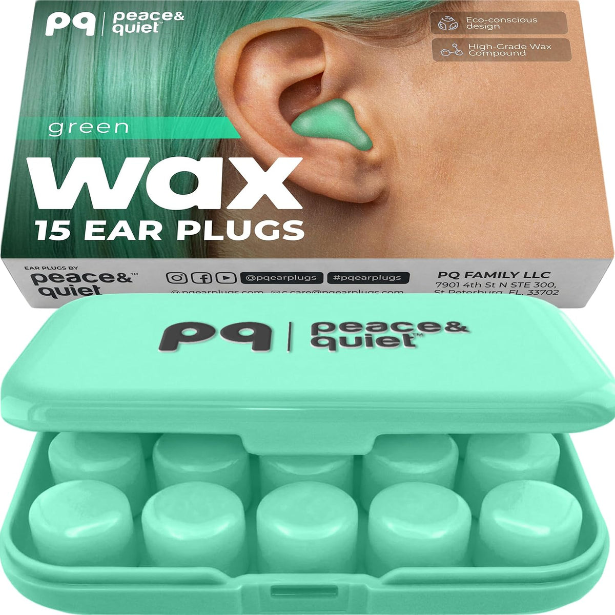 Peace&Quiet PQ Silicone Ear Plugs for Sleeping - 15 Wax Earplugs for Sleep and Swimming Ear Plugs, Soft Ear Covers for Sleeping and Water, Noise Cancelling