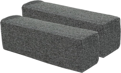 2 Pack Couch Arm Rest Pillow, 6''x6''x20'' Faux Leather Waterproof Cover, High Density Foam Armrest Cushion, Removable & Washable Elbow Support for Sofa, Bed, and Armchair (Medium Grey)