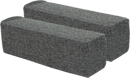 2 Pack Couch Arm Rest Pillow, 6''x6''x20'' Faux Leather Waterproof Cover, High Density Foam Armrest Cushion, Removable & Washable Elbow Support for Sofa, Bed, and Armchair (Medium Grey)