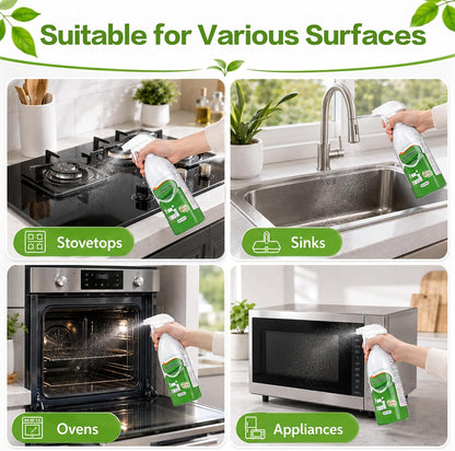 Upgrade Kitchen Spray Cleaner, Multi-Purpose Heavy Duty Grill Cleaner Foam | New Effective Stubborn Grease, Cooktop Degreaser, Professional Grease Remover Cleaning Spray for Oven, Range Hood, Sink