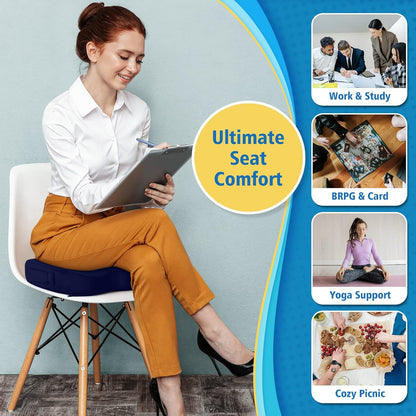 CloudBliss Gel Memory Foam Seat Cushion for Long Sitting, Large, Black | Gel Chair Pad for Tailbone, Coccyx, Sciatica , Soft Suede Cover, Non-Slip , Washable Mesh, for office, home, car