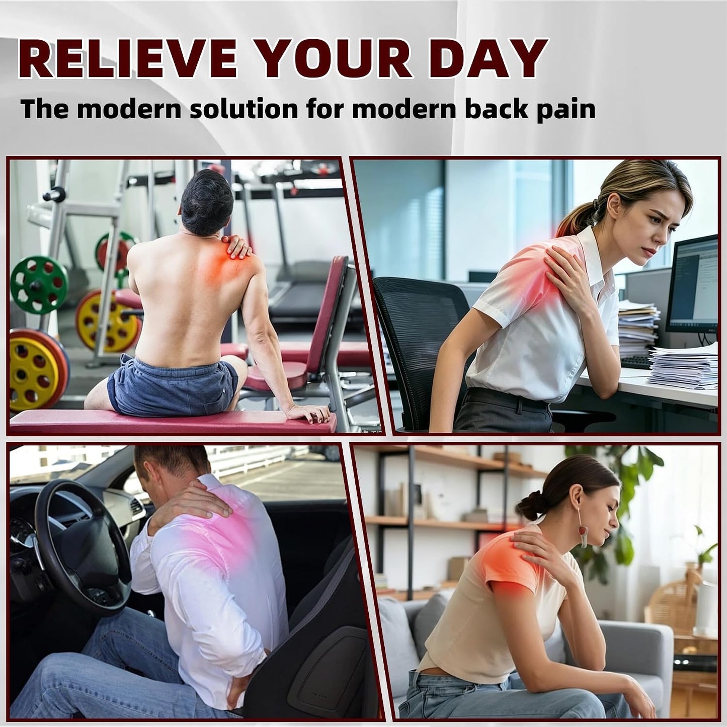 Trigger Point Back Massager, 22 Node Shoulder Blade Release Tool | 22 pressure nodes, curved ergonomic design, adjustable bodyweight pressure, for neck shoulders upper back hips and legs