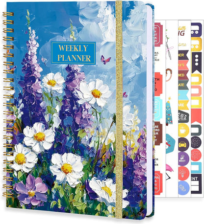Thboxes A5 Weekly Planner Notebook, 52 Week Undated Journal for Women, Pink