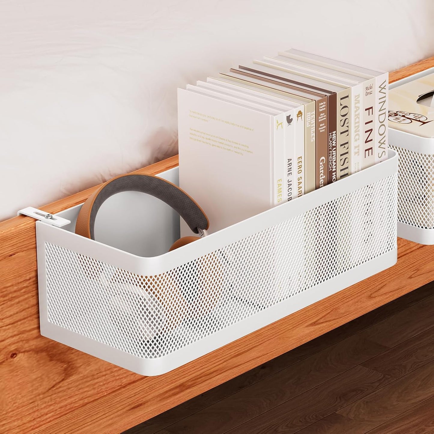 Bedside Caddy Shelf for Bunk Bed & Dorm, Adjustable Bunk Bed Caddy Holder for Top Bunk, Rails, Cribs, Bedside Shelf Organizer for Phone/Books/Drinks (Black, L(L11in*W4.9in*H3.93in))