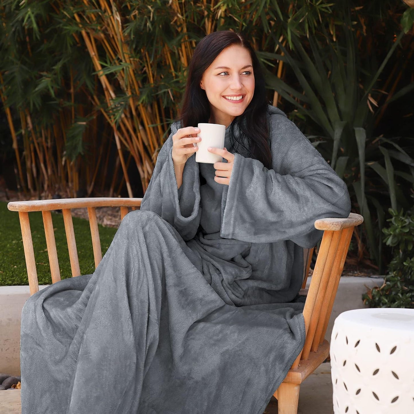 Catalonia Wearable Blanket with Sleeves for Women & Men, Fleece Wrap Throw | Cozy Sleeve Design for Hands-Free Comfort, Perfect for Reading, TV Time & Relaxing, Christmas & Birthday Gift