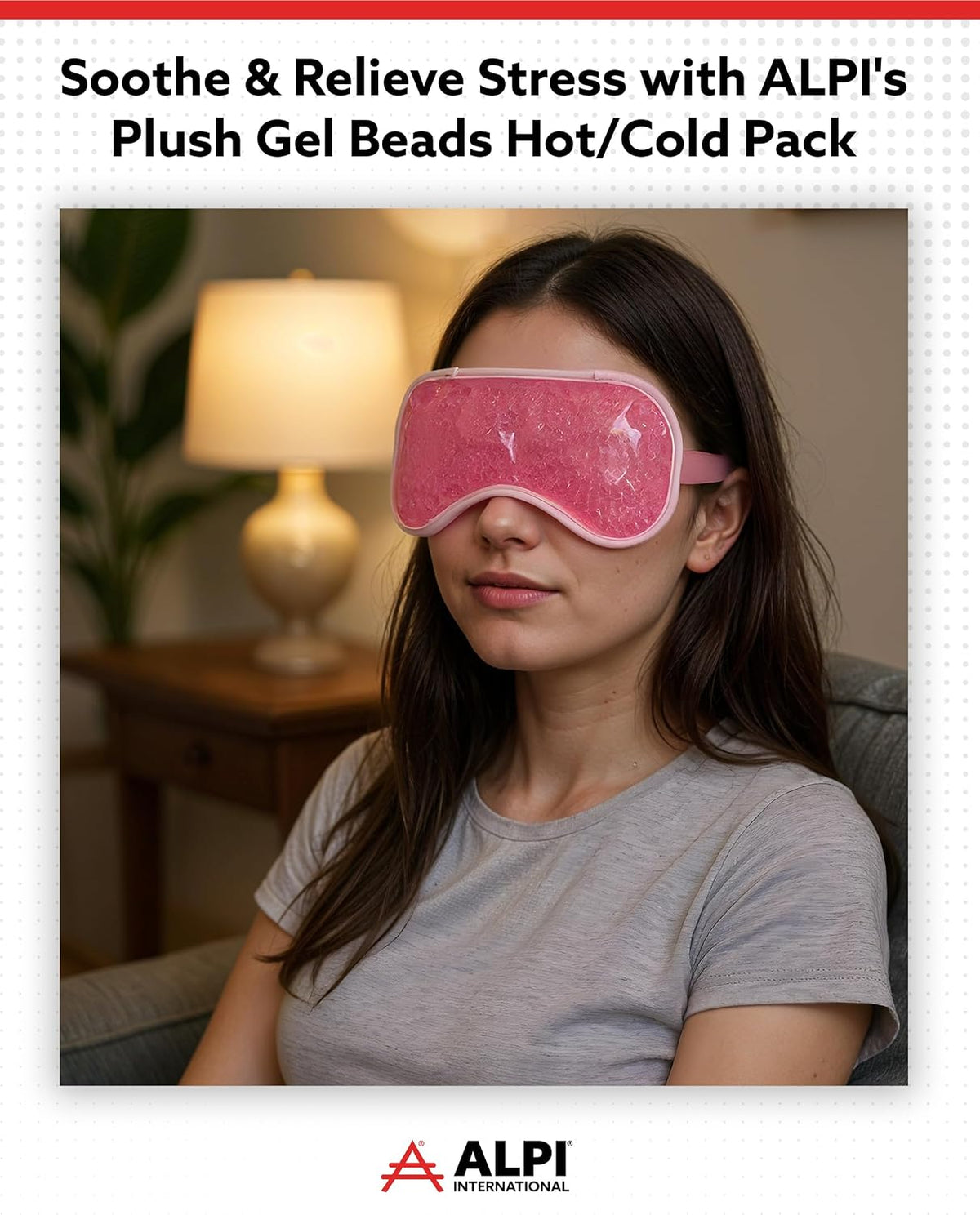 Alpi Plush Gel Beads Hot/Cold Eye Mask, Relaxation & Tension Comfort