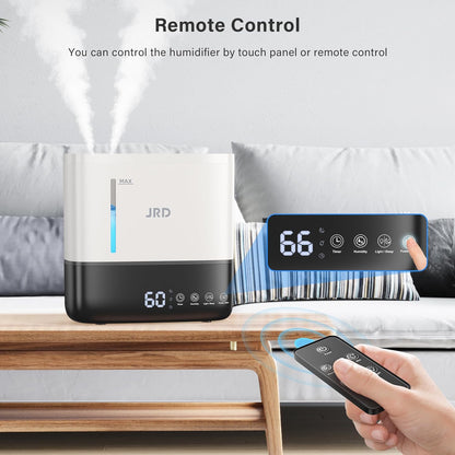 JRD Humidifiers 4L for Bedroom, Cool Mist Humidifier for Large Room, 40H Runtime, Night Light, 360° Nozzlefor Home, Office, Baby Nursery, Plants