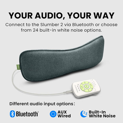 Avantree Slumber 2 - Bluetooth Pillow Speaker for Side Sleepers | 4 Ultra-Flat Speakers, White Noise, Remote Control & Sleep Timer, Soft Design for Sleeping, Podcasts & Audiobooks, Gray