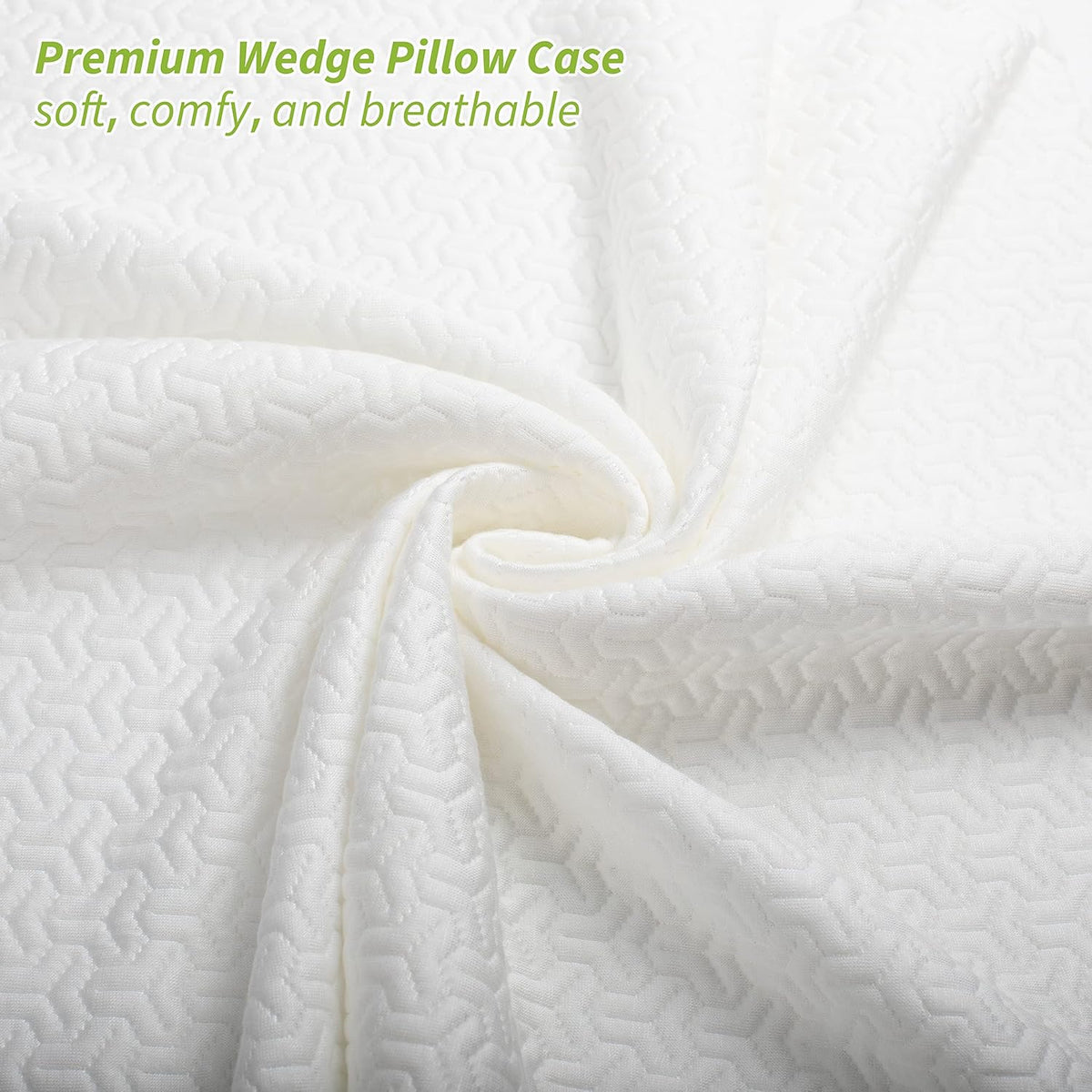 Leg Wedge Pillow Cover 24x21x8 in, Zipper & Pockets, Gray