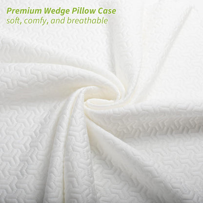 Leg Wedge Pillow Cover 24x21x8 in, Zipper & Pockets, Gray