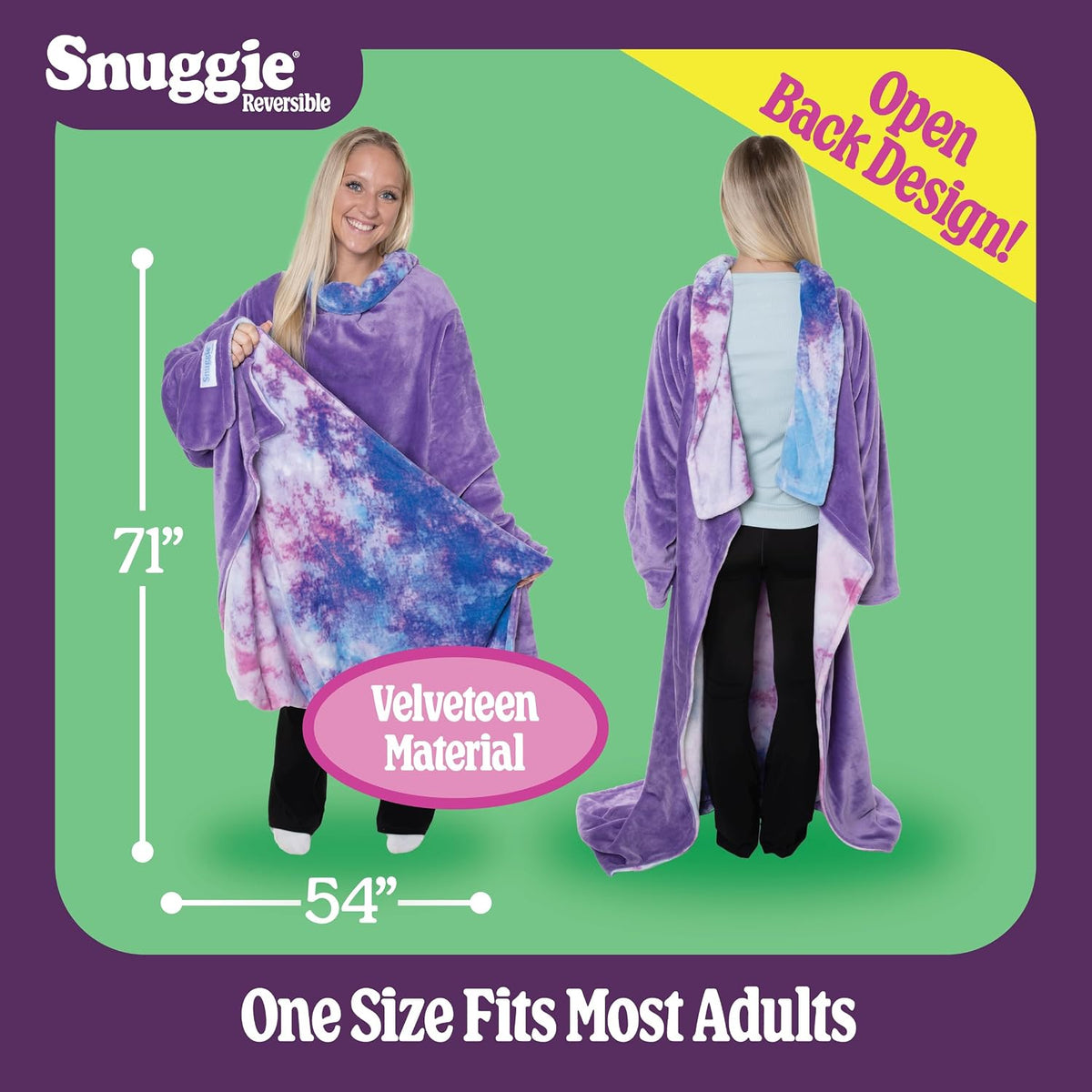Snuggie The Original Wearable Blanket With Sleeves & Pockets | Cozy Oversized Throw for Adult Men & Women | One Size, 71x54