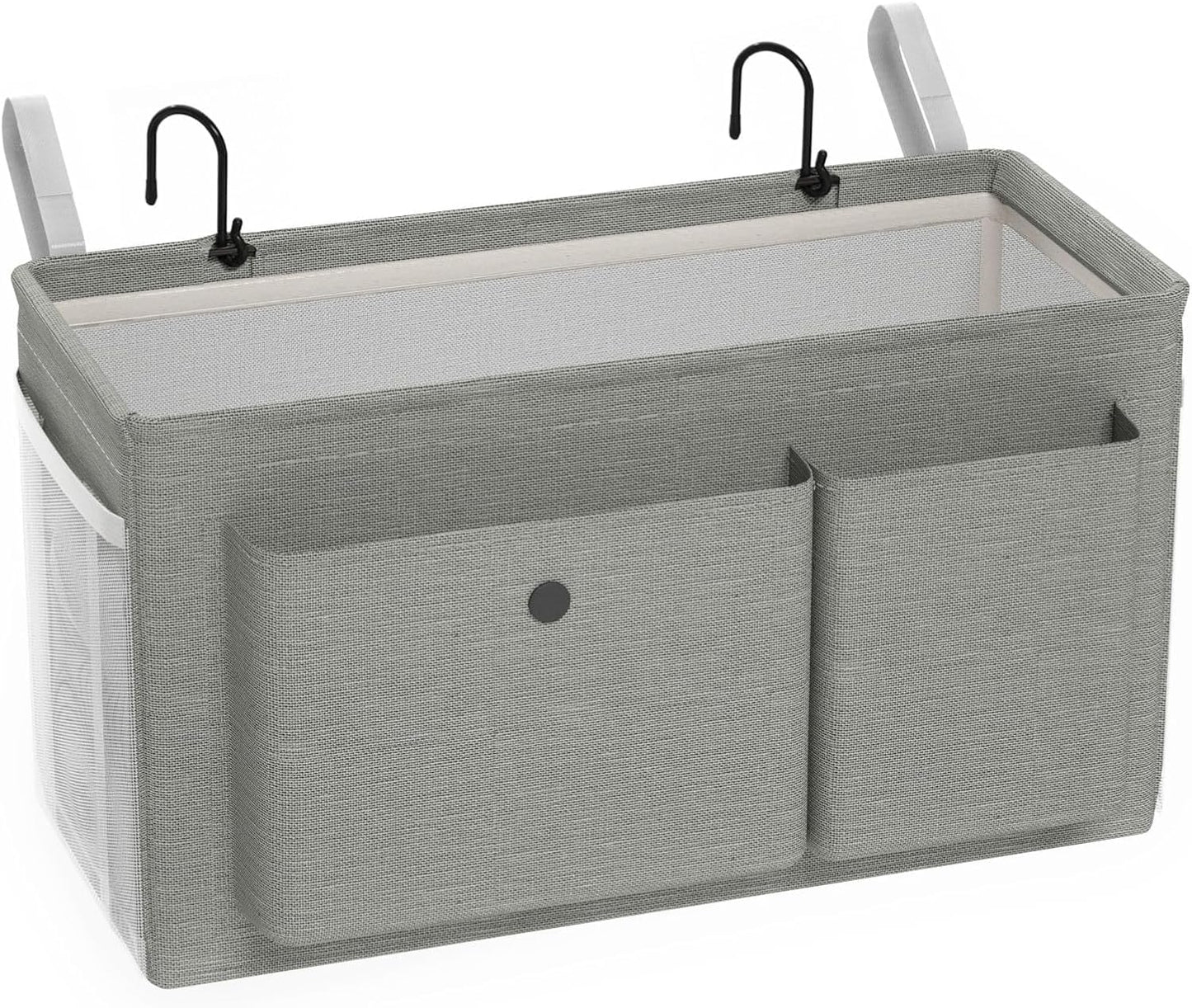 Bedside Caddy Bedside Storage Hanging Organizer for Bunk Dorm Bed Rail | Bed Caddy with Hooks, Top Bunks and Dorm Essentials for Water, Tissues, Tablets, Books, Phones, Remotes and Other Necessories
