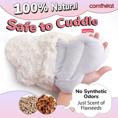 Microwave Unscented Heating Pad for Pain Relief, Moist Heat Pack | Hot Compress for Period Cramps, Shoulder, Muscles, Cute Cloud Plush Heating Pad, Gift for Girl Women, with Washable Cover