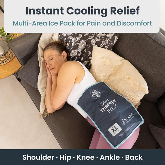 Pelegon Large Ice Packs for Injuries Reusable XL (11" x 15") Ice Pack for Back, Reusable Gel Ice Pack for Knee, Flexible Cold Pack for Shoulder, Hip & Neck, Soft Fabric Side, Leakproof Design