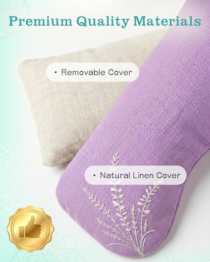 Hihealer Weighted Lavender Eye Pillow, Linen Flaxseed Eye Mask for Sleeping