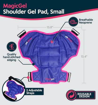 Magic Gel Ice Pack | Reusable, Flexible & Long Lasting for Rotator Cuff Injuries, Bursitis and Swelling | Hot or Cold Therapy Compression Wrap for Left or Right Shoulder