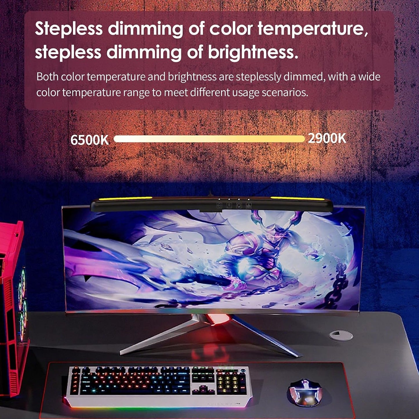 BY-J [2025 Upgraded Version Eye Protection Study Desk Lamp Student Desk Bedside Dressing Table Magnetic Wall-Mounted 42cm Long Cool Light Rechargeable Student Dormitory Children's Reading Light