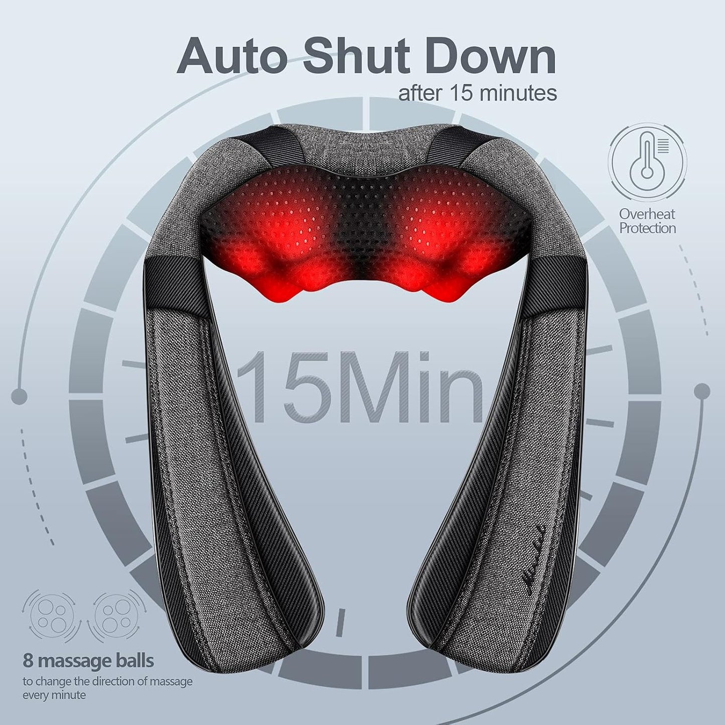 Shiatsu Neck Back and Shoulder Massager with Heat for Pain Relief Deep Tissue, Christmas Women Men Gifts for Mom Dad, Wife Husband, Him Her, Fathers Day, Mothers Day, Birthdays Gift (NOT Cordless)