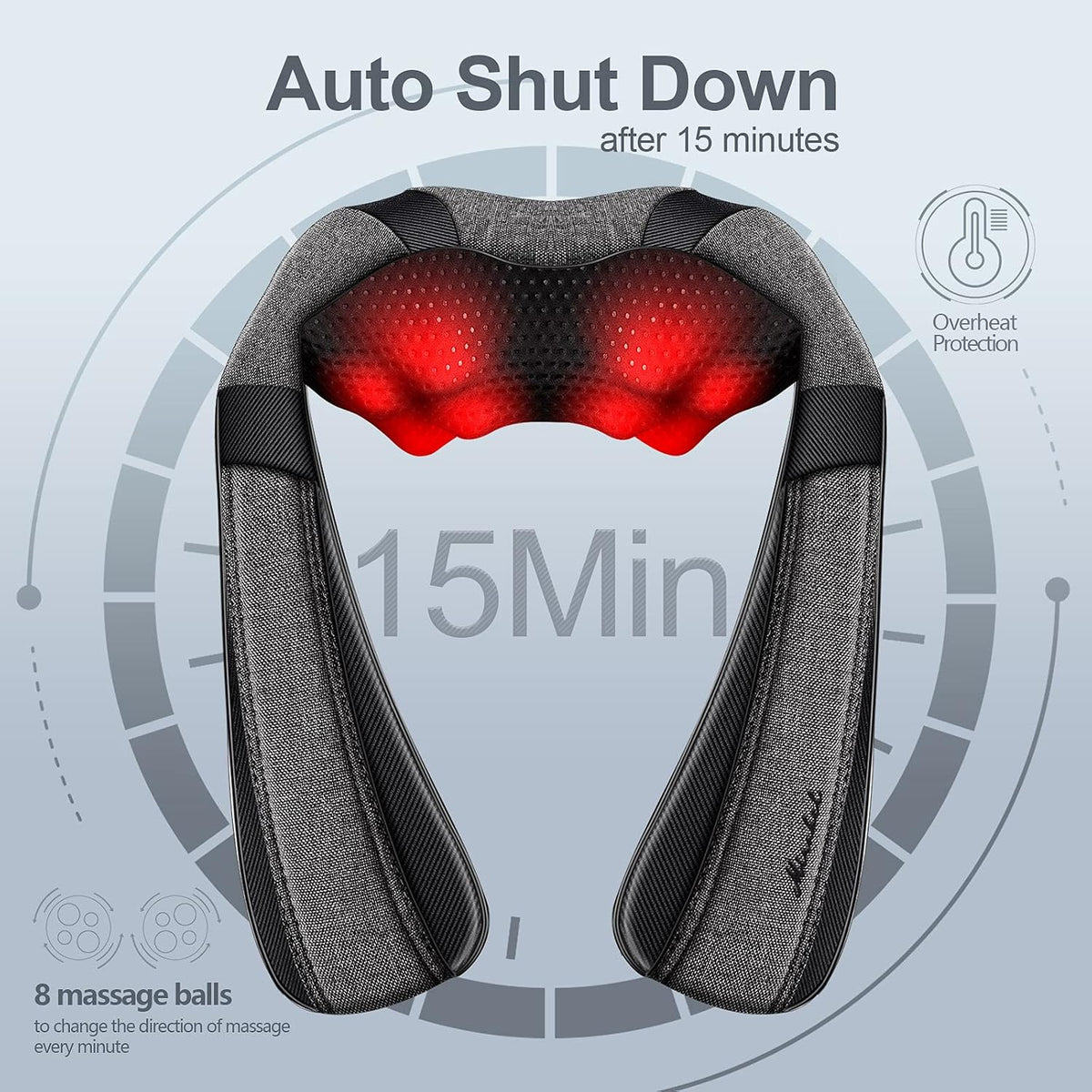 Shiatsu Neck and Back Massager with Heat for Pain Relief Deep Tissue Gifts