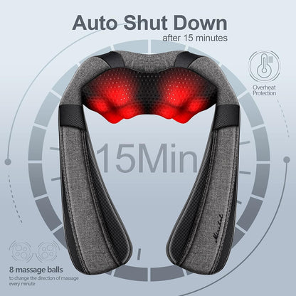 Shiatsu Neck and Back Massager with Heat for Pain Relief Deep Tissue Gifts