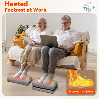 Snailax Heated Foot Rest Under Desk at Work, FSA Eligible Desk Foot Stool with Heat & Vibration Massage, Adjustable Heights Foot Warmer for Office Chair, Gaming Home Use