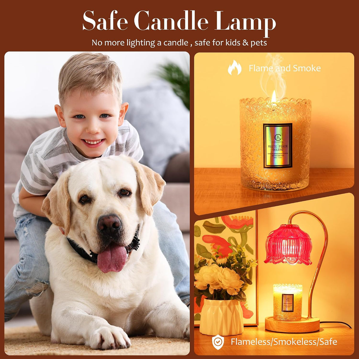 Flower Candle Warmer Lamp with Timer & Dimmer