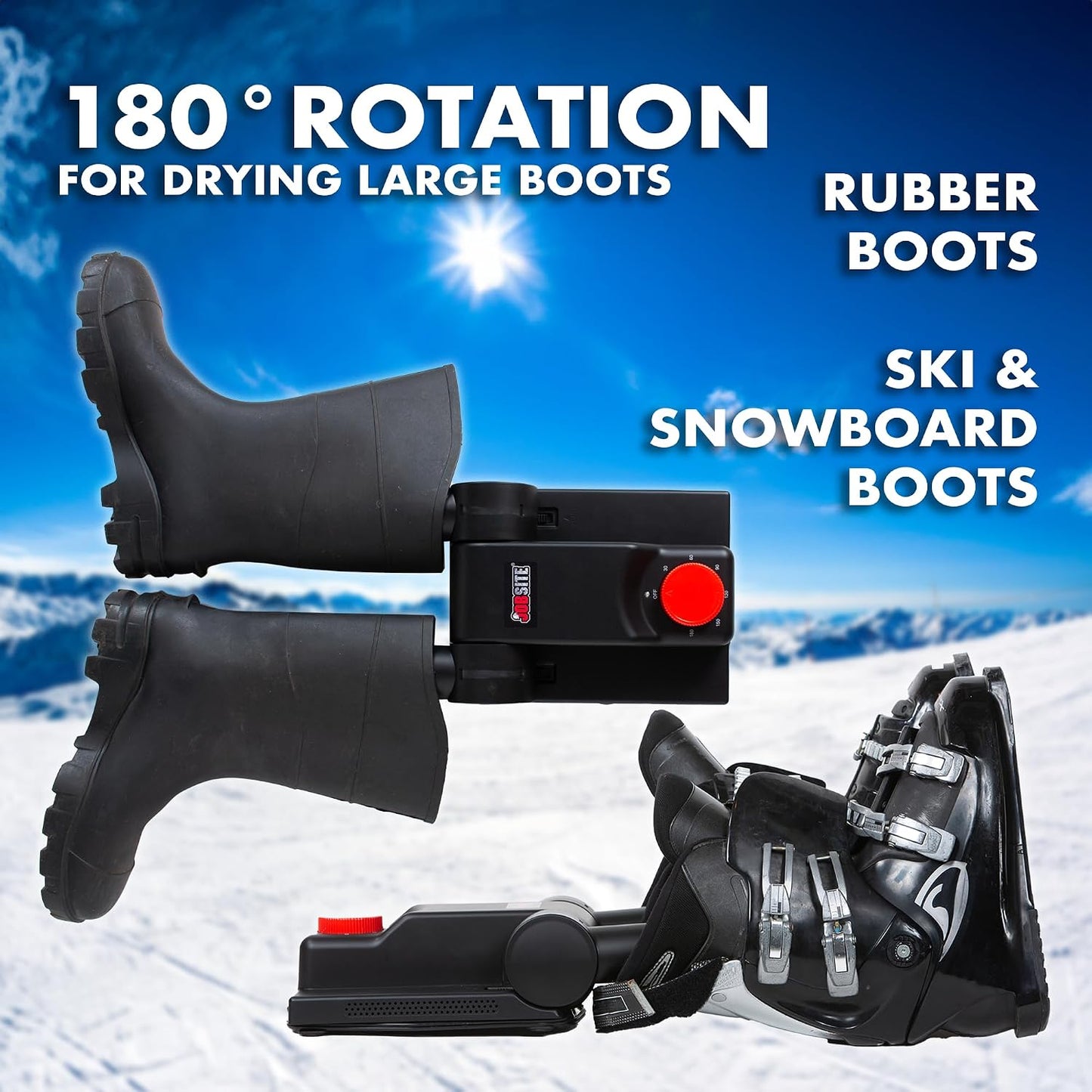 JobSite Portable Boot Dryer and Deodorizer – Fast Drying for Work Boots, Shoes, Boxing Gloves, Cleats & Ski Gear – Telescopic Collapsible Boot Warmer with ETL Certification - 2 pack